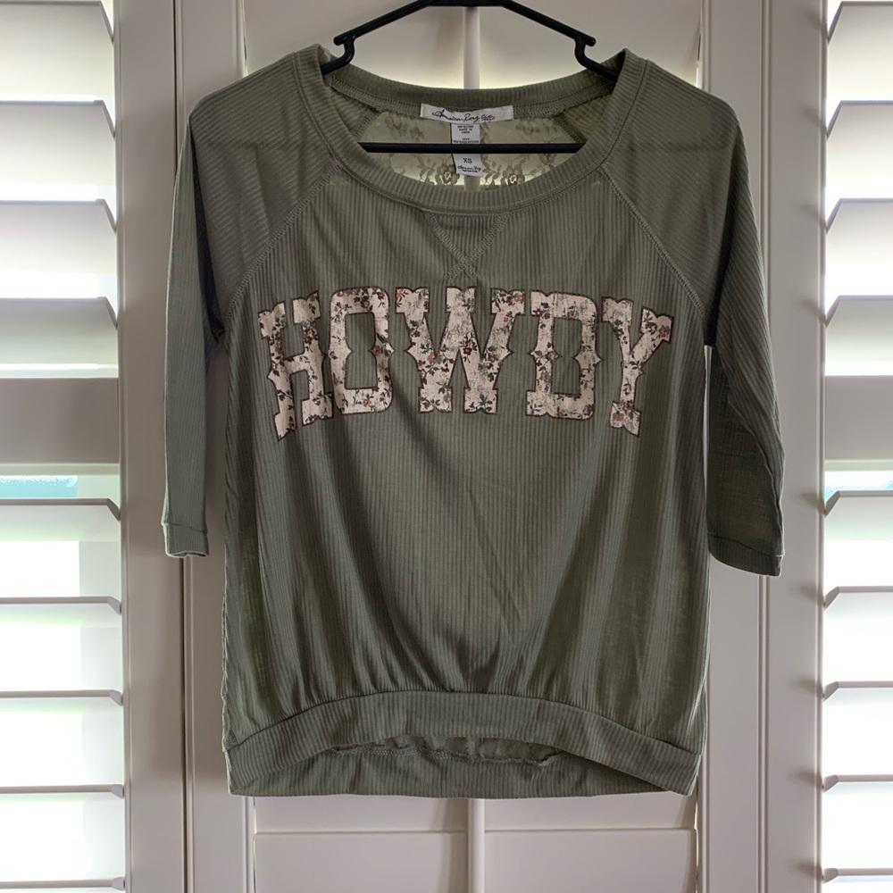 American Rag Cowgirl Top with lace - NEW